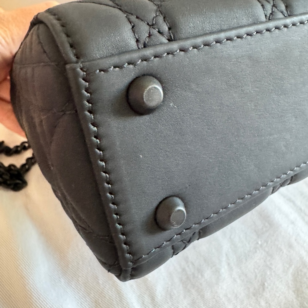 Dior Matte Black Quilted Lady Dior Bag with Chain Strap - Picture 7 of 10